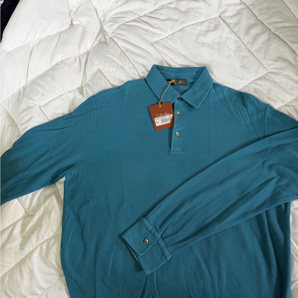 Loro Piana Teal Polo Shirt